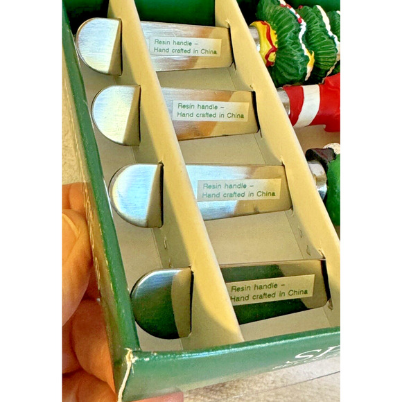 Vtg 1994 Christmas Spreaders by Boston Warehouse Set of 4 Holiday Festive New - Picture 2 of 5